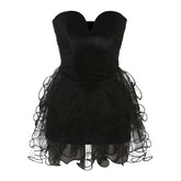 Elegant Backless Dress puffy dress Slim Tube Top Dress